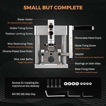 BEAMNOVA Mini Hand Crank Drill Powered Wire Stripping Machine Manual Wire Stripper for Scrap Copper ...