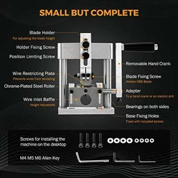 BEAMNOVA Mini Hand Crank Wire Stripper for Scrap Copper