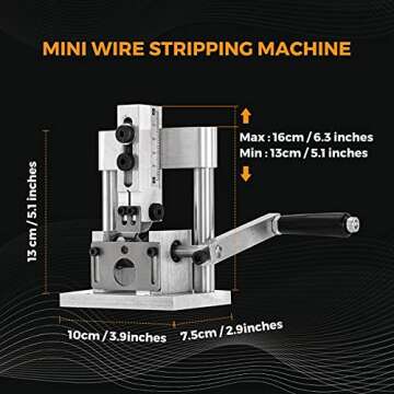 BEAMNOVA Mini Hand Crank Drill Powered Wire Stripping Machine Manual Wire Stripper for Scrap Copper Stripping Diameter 1mm-15mm / 0.04-0.6" Home Use