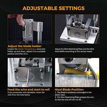 BEAMNOVA Mini Hand Crank Drill Powered Wire Stripping Machine Manual Wire Stripper for Scrap Copper Stripping Diameter 1mm-15mm / 0.04-0.6" Home Use