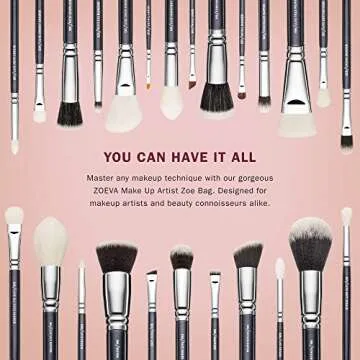Premium 25-Piece ZOEVA Makeup Brush Set for Artists