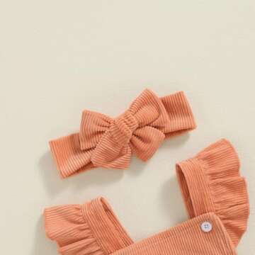 YINGISFITM My First Halloween Baby Girl Outfit Newborn Pumpkin Bubble Romper Infant Jumpsuit Cute Girls Pumpkin Clothes (Pumpkin Face, 0-3 Months)