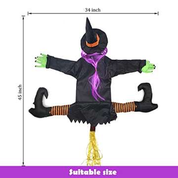 arkiden Crashing Witch Into Tree,Halloween Decoration for Yard or House Prop Decoration Indoor Outdoor Patio Lawn Garden Decor