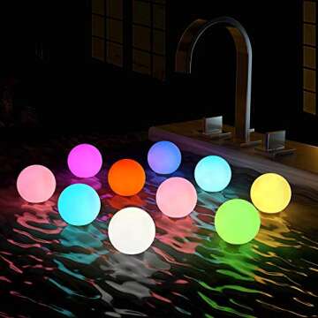 YESIE Rechargeable Floating Pool Lights,3-Inch,Remote Control,150°F Duable Material,LED Bathtub Accessories,16 Colors,3 Timers,Hot Tub Orb Lamp for Pool,Party Decoration,1Pack