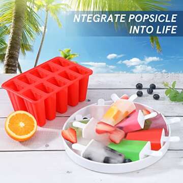 Popsicle Molds,Silicone Ice Pop Molds,BPA Free Popsicle Mold Reusable Easy Release Ice Pop Maker,Hom...
