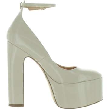 Steve Madden Women's Skyrise Pump, Bone Patent, 7.5