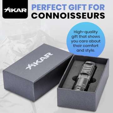 XIKAR Tactical Single-Jet Lighter, Gunmetal - Powerful Flame, Rugged Design with Rest Feature, Pocket Clip, EZ-View Fuel Window, and Adjustable Flame Height - Ideal for Outdoor Use