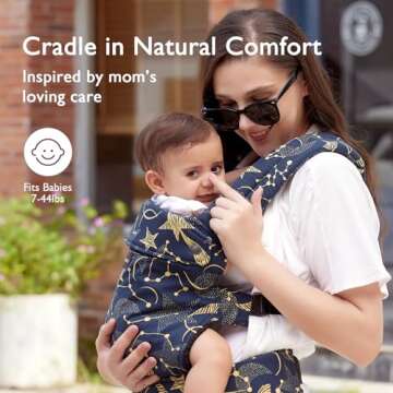 Momcozy Baby Carrier - Ergonomic, Cozy and Lightweight Carrier for 7-44lbs, Effortless to Put On, Id...