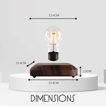 LEVINA Floating Light Bulb Lamp - Magnetic Levitating Wireless Light Bulb Lamp, Night Light, Room Decor, Cool Lamps, Unique Decor Tech Toys