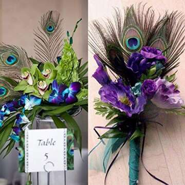 Natural Peacock Feather Eyes - 50pcs for Crafts