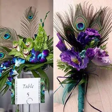 Natural Peacock Feather Eyes - 50pcs for Crafts