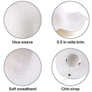 Stylish Beach Wide Brim Sun Hat for Women - 19 Colors