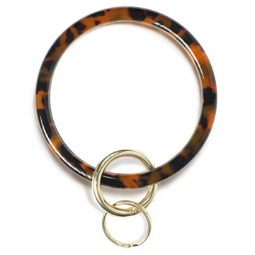 Heesch Bangle Key Ring Bracelet Keychain Key Ring Bracelet for Women, Acetate Circle Keyring for Wri...