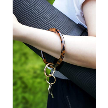 Heesch Bangle Key Ring Bracelet for Women - Red Tortoise Style