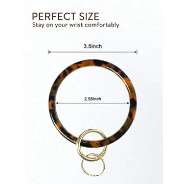 Heesch Bangle Key Ring Bracelet for Women - Red Tortoise Style