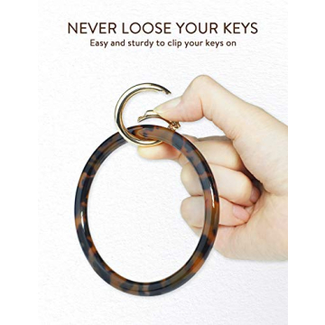 Heesch Bangle Key Ring Bracelet for Women - Red Tortoise Style