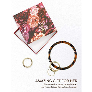 Heesch Bangle Key Ring Bracelet for Women - Red Tortoise Style