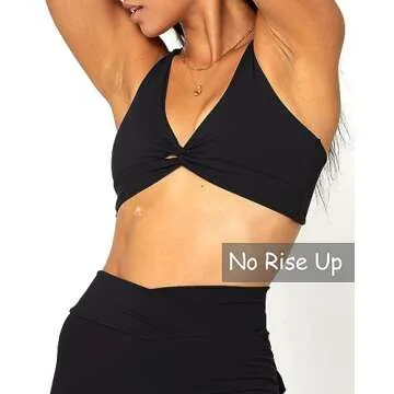 Danysu Women's Workout Sports Bras Fitness Backless Padded Sienna Low Impact Bra Yoga Crop Tank Top Twirl Front Black XS