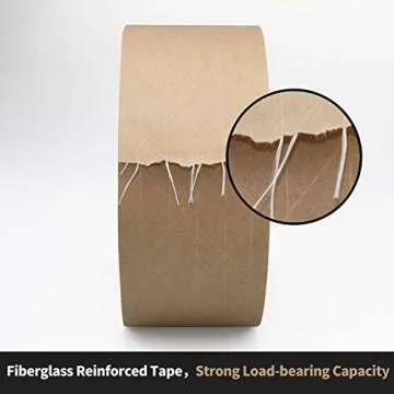 RONGDA Packing Tape 2.83" x 450' Reinforced Gummed Tape