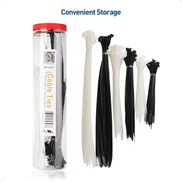 200-Pack Self-Locking Cable Ties in Various Sizes