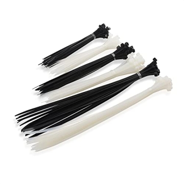 200-Pack Self-Locking Cable Ties in Various Sizes