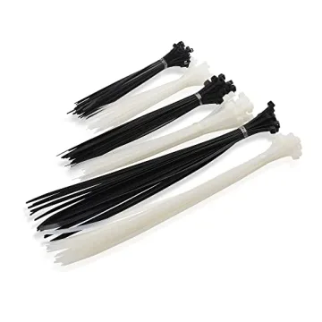 200-Pack Self-Locking Cable Ties in Various Sizes