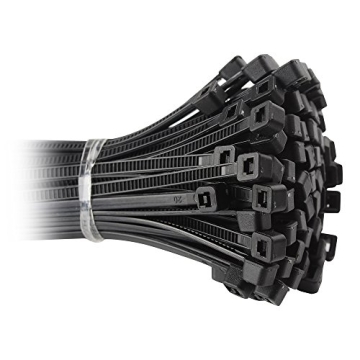 200-Pack Self-Locking Cable Ties in Various Sizes