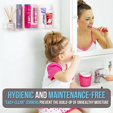 Invisible Bathroom Shelf Wall Mounted Clear Acrylic Shelves