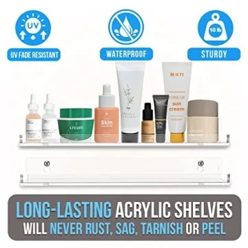 Invisible Bathroom Shelf Wall Mounted Clear Acrylic Shelves