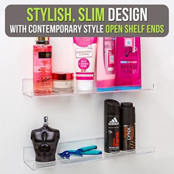 Invisible Bathroom Shelf Wall Mounted Clear Acrylic Shelves