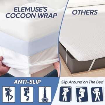 ELEMUSE Queen Cooling Mattress Pad for Ultimate Sleep Comfort