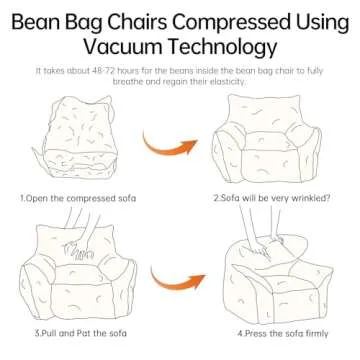 Cvortll Bean Bag Chair with Ottoman, Armrest Bean Bag Chair with Filler, Ultra Soft Fluffy Faux Fur Bean Bag Chair with Foot Rest, Plush Lazy Sofa with Foot Stool for Living Room, Dorm