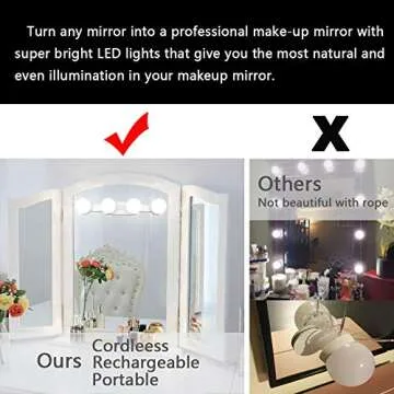 Assemer Portable LED Makeup Mirror Light for Flawless Beauty