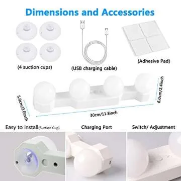 Assemer Portable LED Makeup Mirror Light for Flawless Beauty