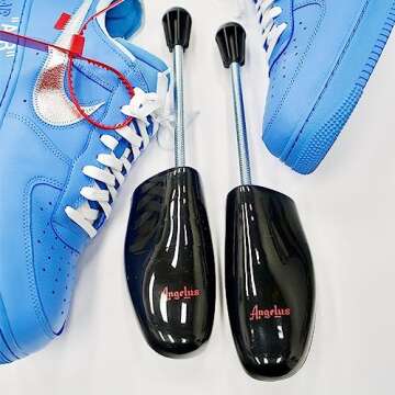 Adjustable Shoe Trees for Sneakers & Dress Shoes – Prevent Creases & Maintain Shape – Fits Men’s Sizes 6-13 US – Durable & Lightweight Plastic Shoe Inserts for Storage, Cleaning & Travel