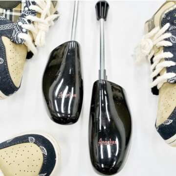 Adjustable Shoe Trees for Sneakers & Dress Shoes – Prevent Creases & Maintain Shape – Fits Men’s Sizes 6-13 US – Durable & Lightweight Plastic Shoe Inserts for Storage, Cleaning & Travel