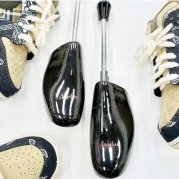 Adjustable Shoe Trees for Sneakers & Dress Shoes – Prevent Creases & Maintain Shape – Fits Men’s Sizes 6-13 US – Durable & Lightweight Plastic Shoe Inserts for Storage, Cleaning & Travel