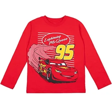 Disney Cars Toddler Boys 2 Pack Long Sleeve Tees Red/Grey