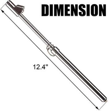 CZC AUTO Tire Pressure Gauge, Straight-on Foot Dual Head Chucks Auto Service Gage, Heavy Duty Air Gauge 10-150PSI 100-1000KPa for Car Truck RV Van (1 Pack, Silver)