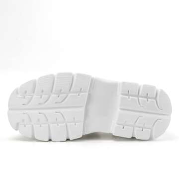 TIANXICO Women's Chunky Platform Sandals,Lug Sole Goth Sandals Open Toe Punk White Platform Sandals With Multi Buckle (LILU3-WH US7)