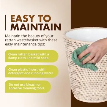 KOUBOO Handmade Rattan Wastebasket - Stylish Home Decor