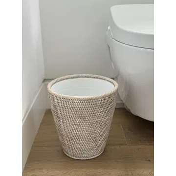 KOUBOO Handmade Rattan Wastebasket - Stylish Home Decor