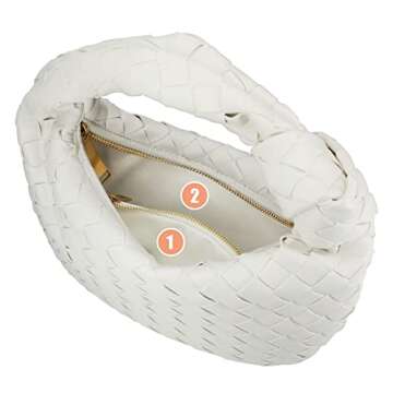 Fashion Woven Handbag, Knotted Clutch for Women, Soft Leather Mini Purse