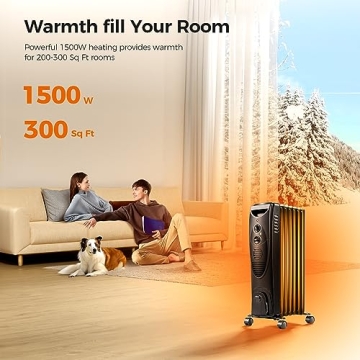 Kismile Portable Electric Radiator Heater with Adjustable Thermostat