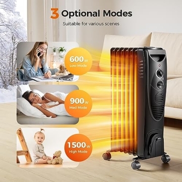 Kismile Portable Electric Radiator Heater with Adjustable Thermostat