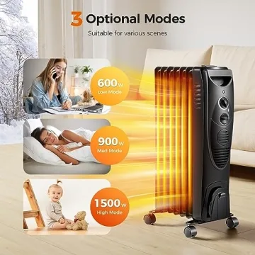 Kismile Portable Electric Radiator Heater with Adjustable Thermostat