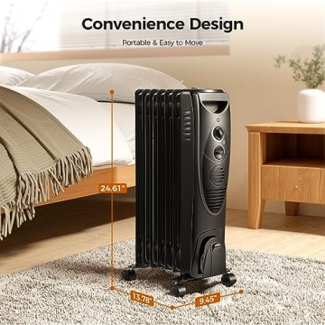 Kismile Portable Electric Radiator Heater with Adjustable Thermostat