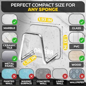 Stainless Steel Sponge Holder for Kitchen Sink - Kitchen Sponge Holder for Sink Dish Scrubber Holder...