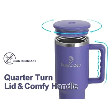 DLOCCOLD 40 oz Insulated Tumbler with Straw and Lid