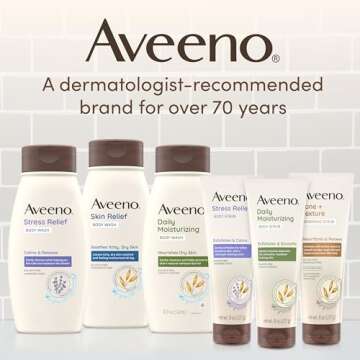 Aveeno Daily Moisturizing Body Wash for Dry & Sensitive Skin with Prebiotic Oat, Hydrating Oat Body Wash Nourishes Dry Skin & Gently Cleanses, Light Fragrance, Sulfate-Free, 18 fl. oz